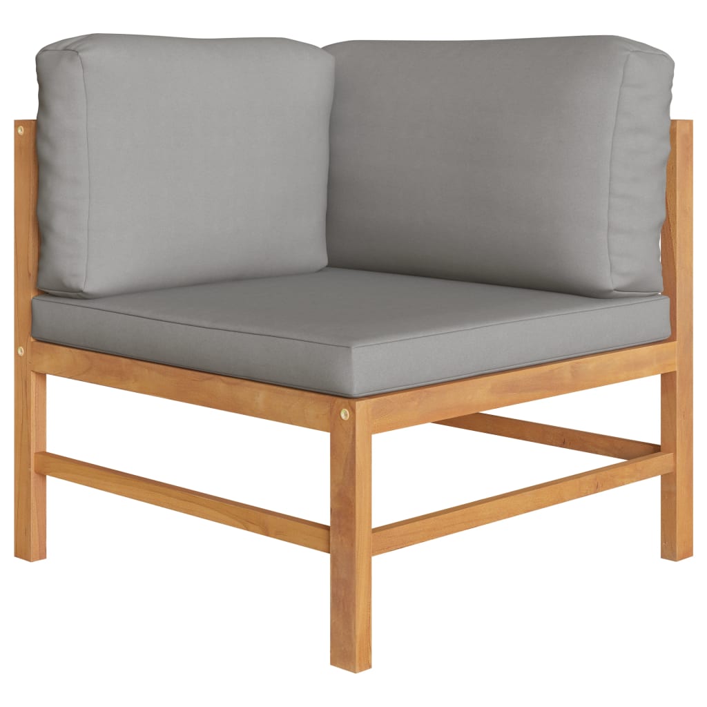 Garden Bench Dark grey cushions and natural teak wood Teak hardwood