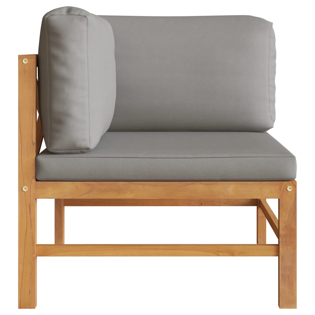 Garden Bench Dark grey cushions and natural teak wood Teak hardwood