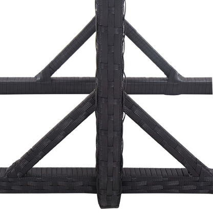 Dining Set Black Polyethylene rattan, Powder-coated steel, Glass
