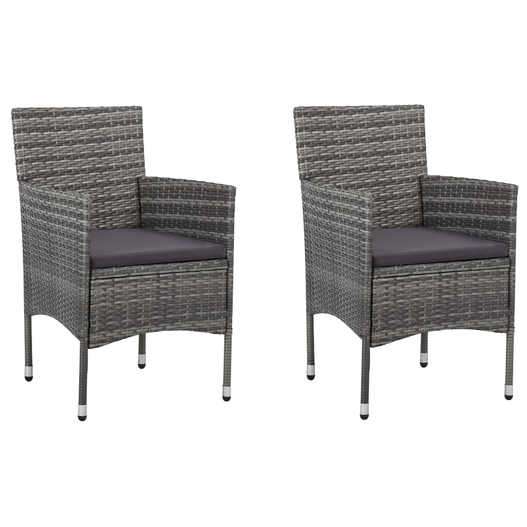 Dining Set Grey Poly rattan Medium Ergonomic Garden Dining Set