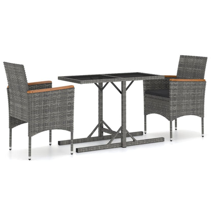 Dining Set Grey, Dark Grey, Natural