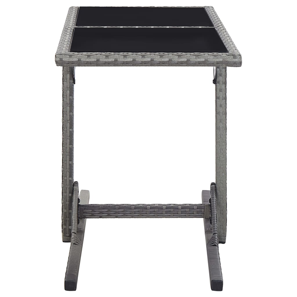 Dining Set Grey, Dark Grey, Natural