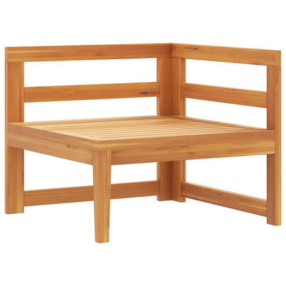 Corner Sofa Cream white Solid Acacia wood, 100% polyester Medium