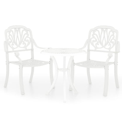 Bistro Set White Cast aluminum Standard Durable Bistro Set
