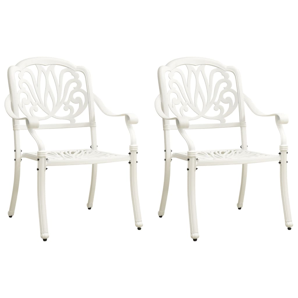 Bistro Set White Cast aluminum Standard Durable Bistro Set