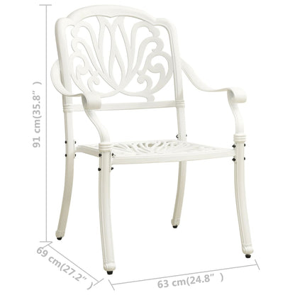 Bistro Set White Cast aluminum Standard Durable Bistro Set