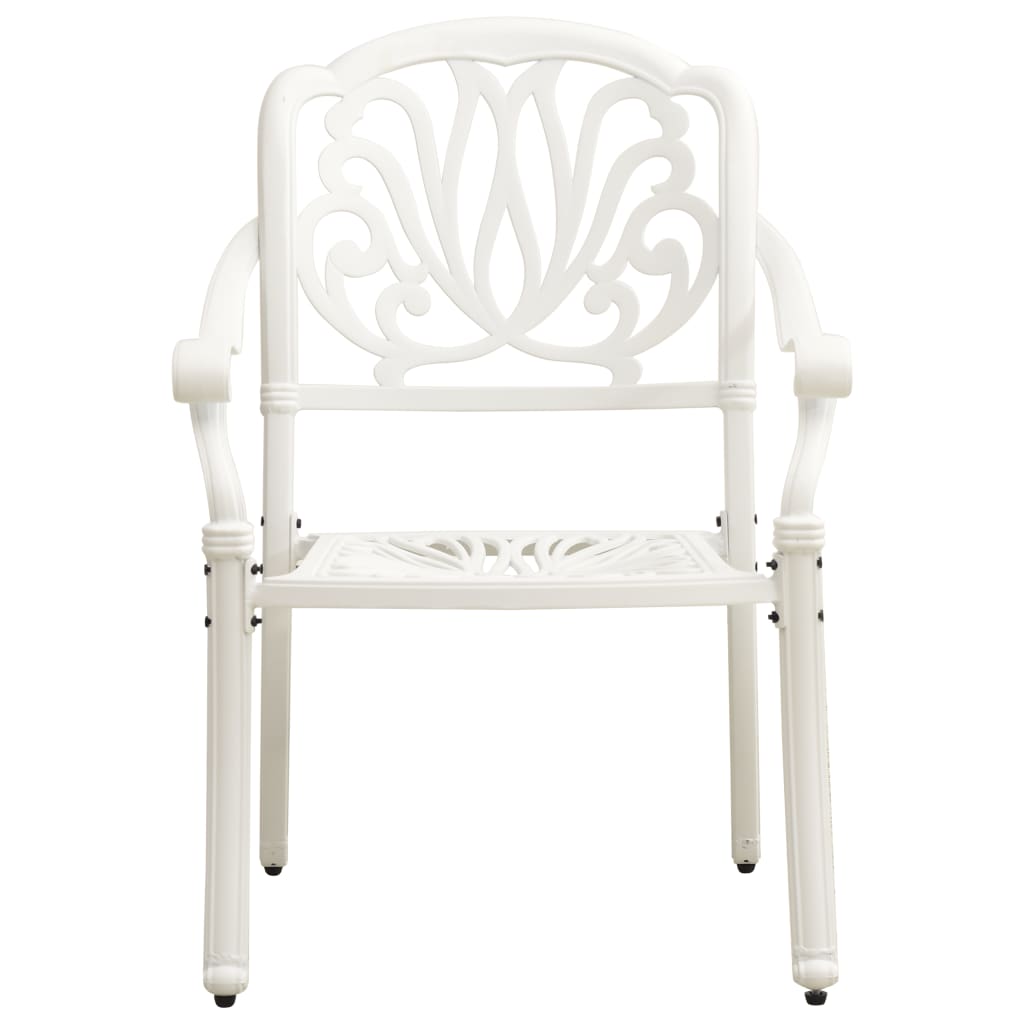 Bistro Set White Cast aluminum Standard Durable Bistro Set