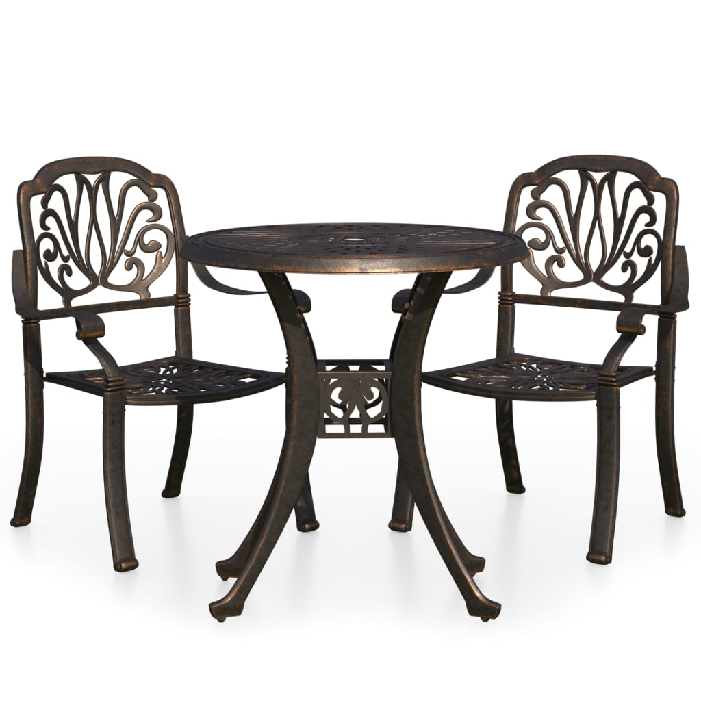 Bistro Set Bronze Cast aluminum Medium Durable Bistro Set