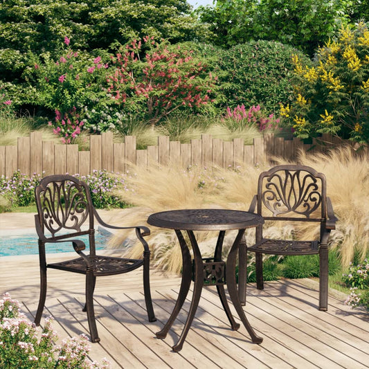 Bistro Set Bronze Cast aluminum Medium Durable Bistro Set