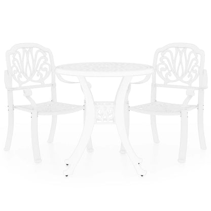 Bistro Set White Cast aluminum Medium Bistro Set Round