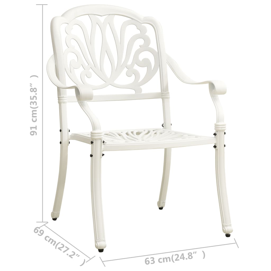 Bistro Set White Cast aluminum Medium Bistro Set Round
