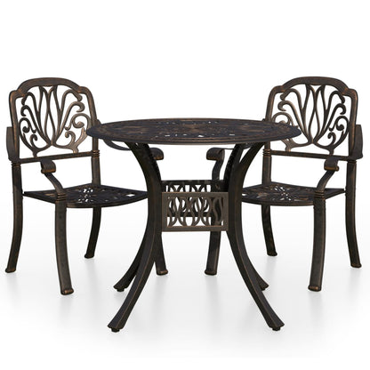 Bistro Set Bronze Cast Aluminum Standard Bistro Set Round