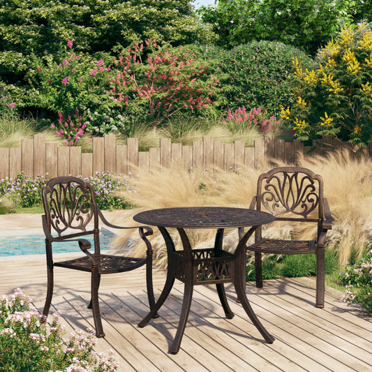 Bistro Set Bronze Cast Aluminum Standard Bistro Set Round