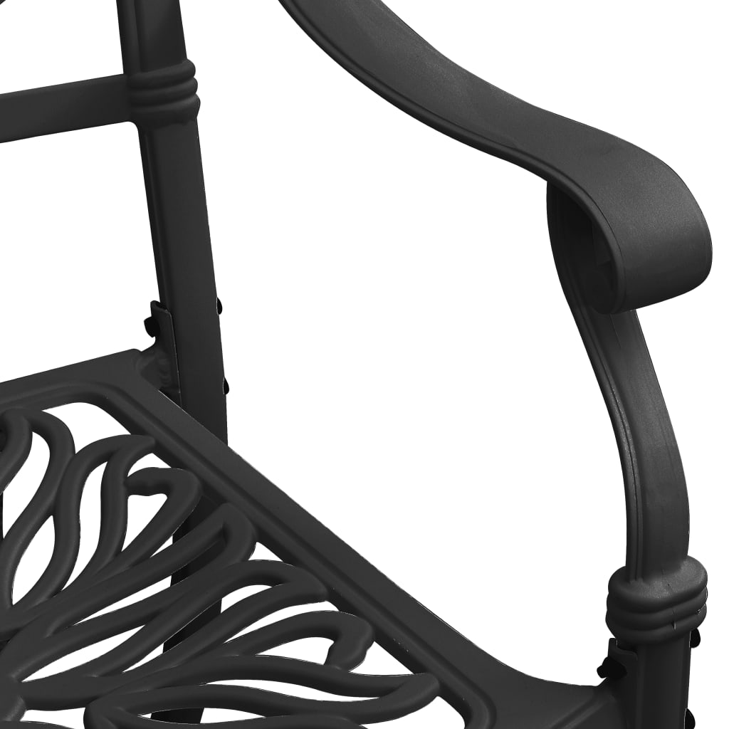 Bistro Set Black Cast Aluminum Standard Durable Bistro Set