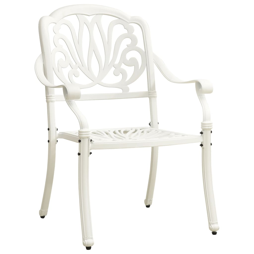Bistro Set White Cast Aluminum Standard Durable Bistro Set