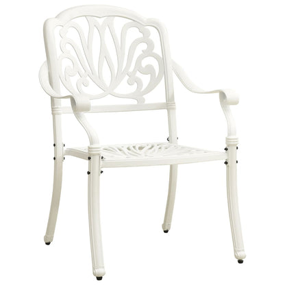 Bistro Set White Cast Aluminum Standard Durable Bistro Set