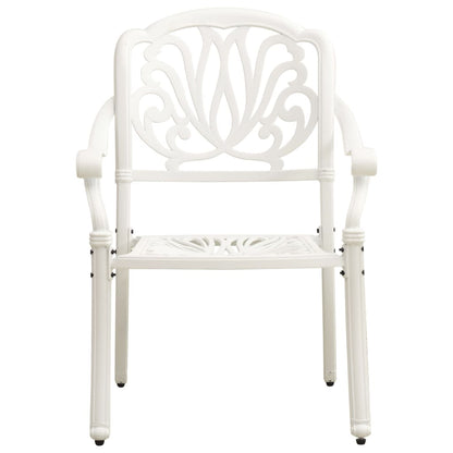 Bistro Set White Cast Aluminum Standard Durable Bistro Set