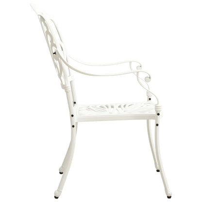 Bistro Set White Cast Aluminum Standard Durable Bistro Set