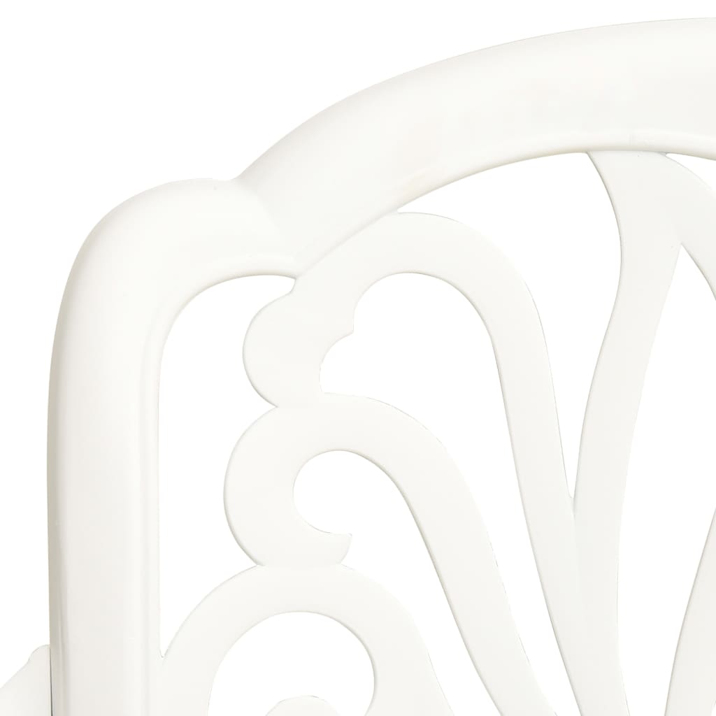 Bistro Set White Cast Aluminum Standard Durable Bistro Set