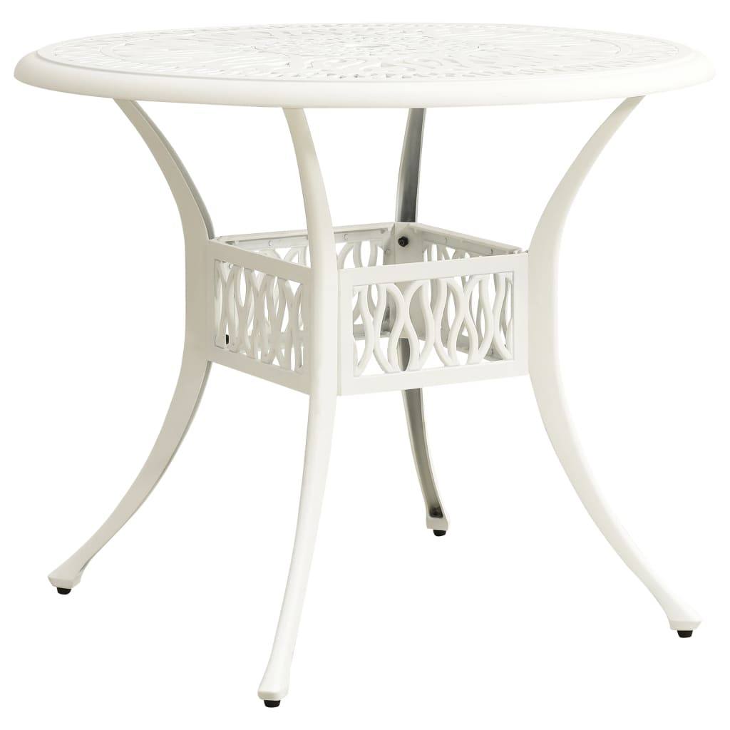 Bistro Set White Cast Aluminum Standard Durable Bistro Set