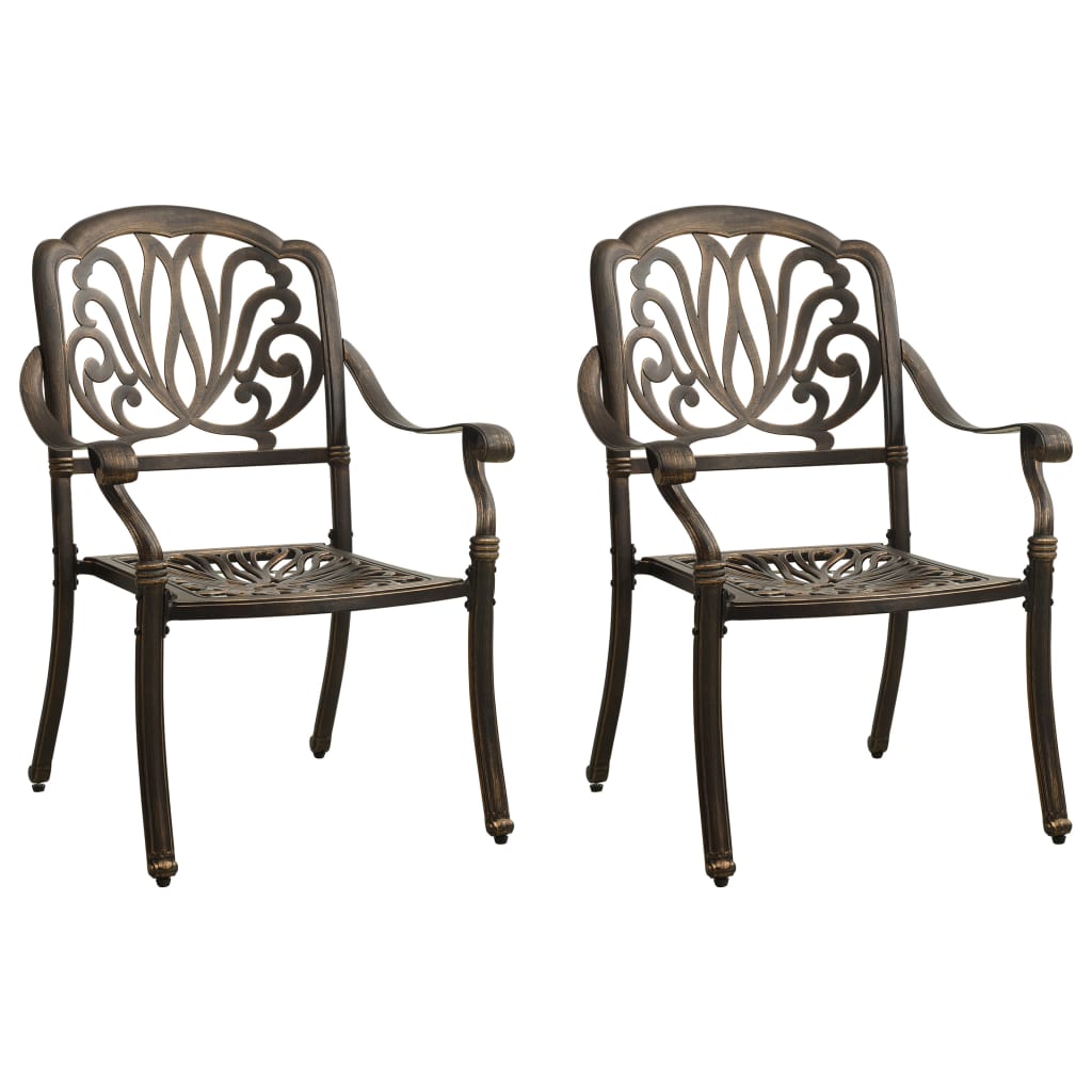 Bistro Set Bronze Cast Aluminum Medium Durable Bistro Set