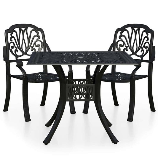 Bistro Set Black Cast aluminum Small Durable Bistro Set Round
