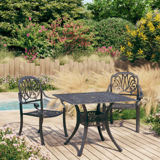 Bistro Set Black Cast aluminum Small Durable Bistro Set Round