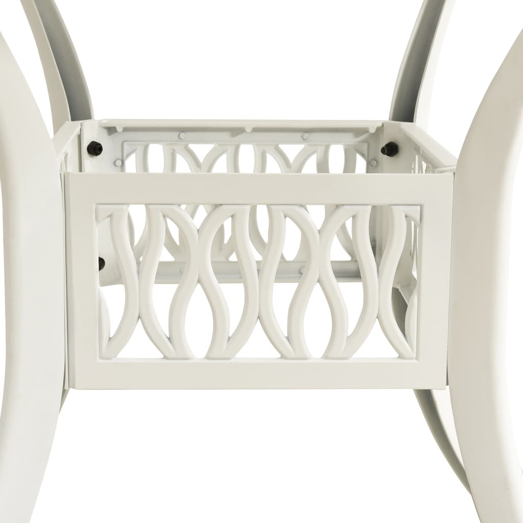 Bistro Set White Cast aluminum Standard Durable Bistro Set
