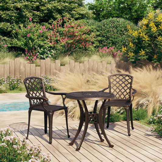 Bistro Set Bronze Cast aluminum Standard Durable Bistro Set