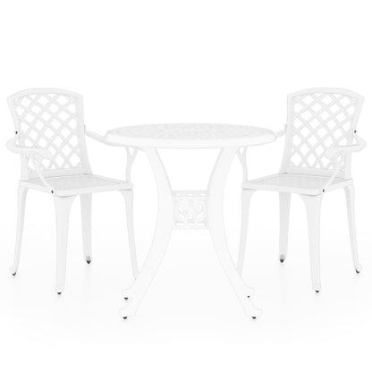 Bistro Set White Cast Aluminum Medium Tough Bistro Set Round