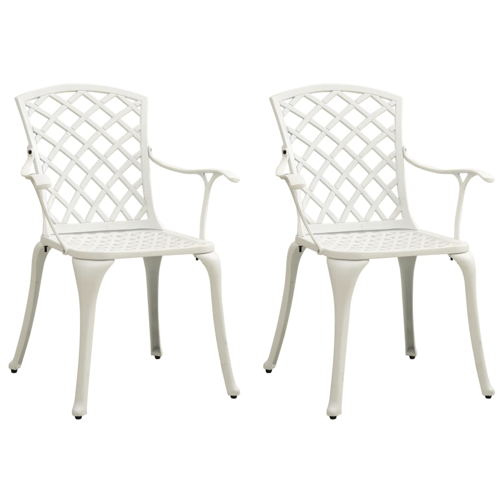Bistro Set White Cast Aluminum Medium Tough Bistro Set Round