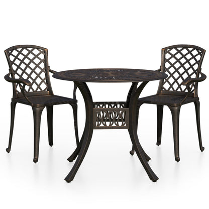 Bistro Set Bronze Cast aluminum Medium Durable Bistro Set