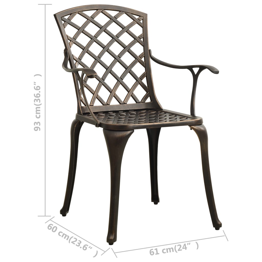 Bistro Set Bronze Cast aluminum Medium Durable Bistro Set