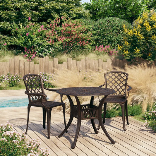 Bistro Set Bronze Cast aluminum Medium Durable Bistro Set