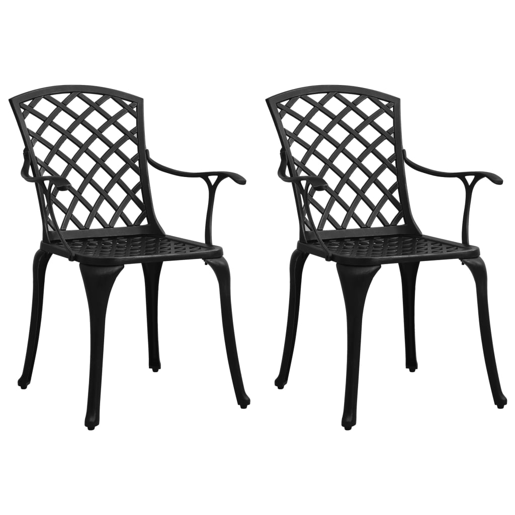 Bistro Set Black Cast aluminum Medium Industrial Bistro Set