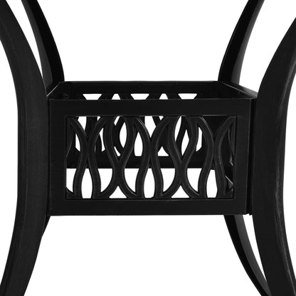 Bistro Set Black Cast aluminum Medium Industrial Bistro Set