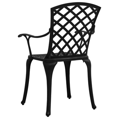 Bistro Set Black Cast aluminum Medium Industrial Bistro Set