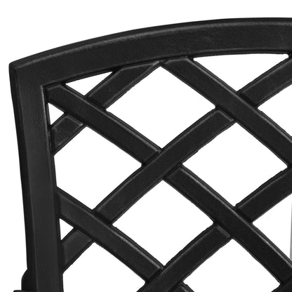 Bistro Set Black Cast aluminum Medium Industrial Bistro Set