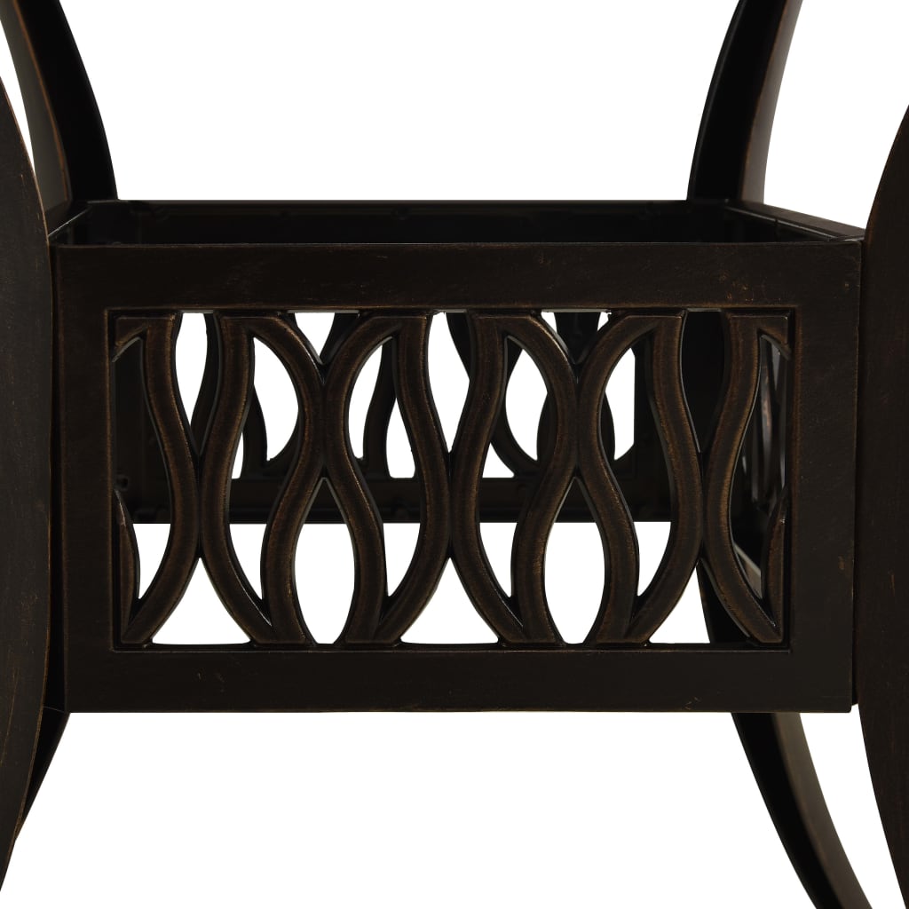 Bistro Set Bronze Cast Aluminum Standard Decorative Inlays