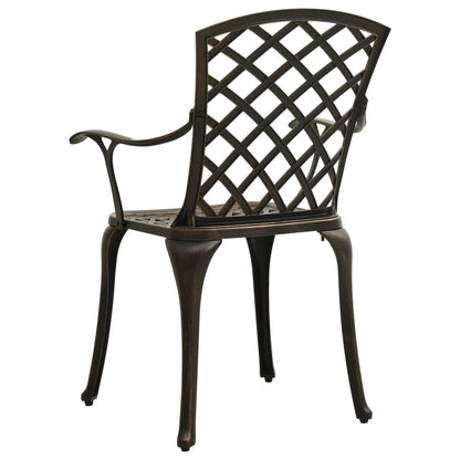 Bistro Set Bronze Cast Aluminum Standard Decorative Inlays