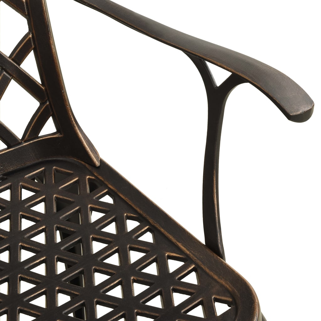 Bistro Set Bronze Cast Aluminum Standard Decorative Inlays