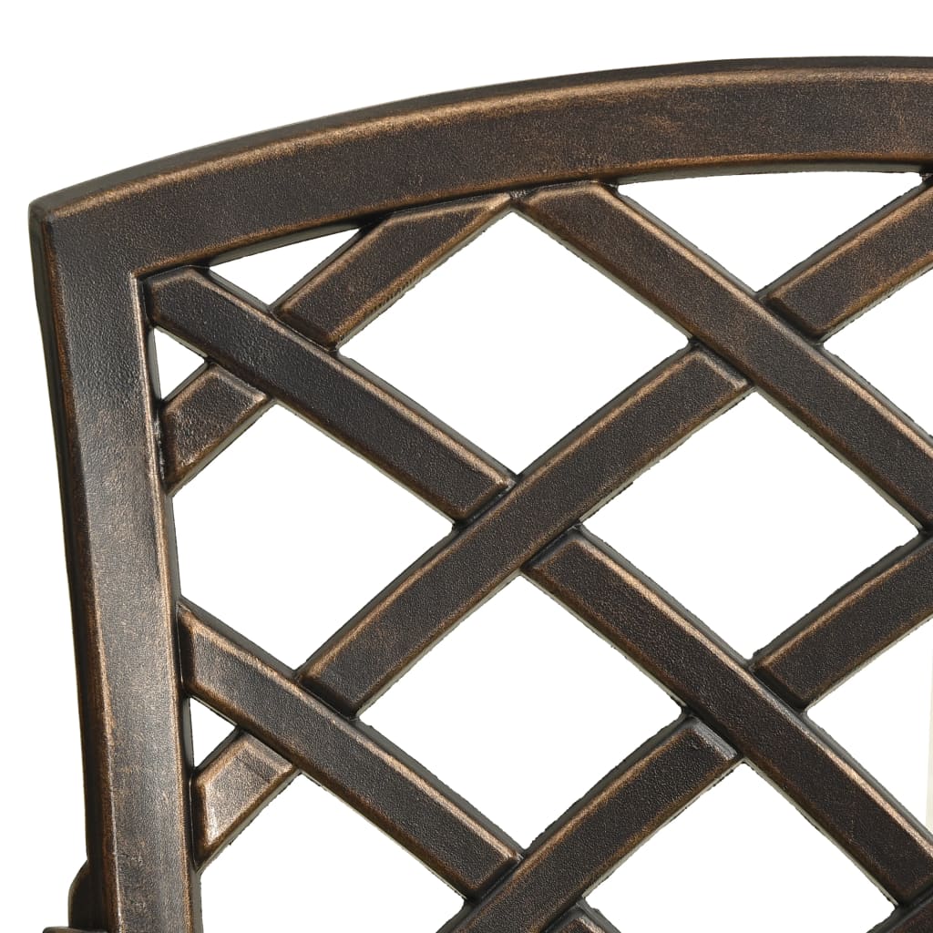 Bistro Set Bronze Cast Aluminum Standard Decorative Inlays