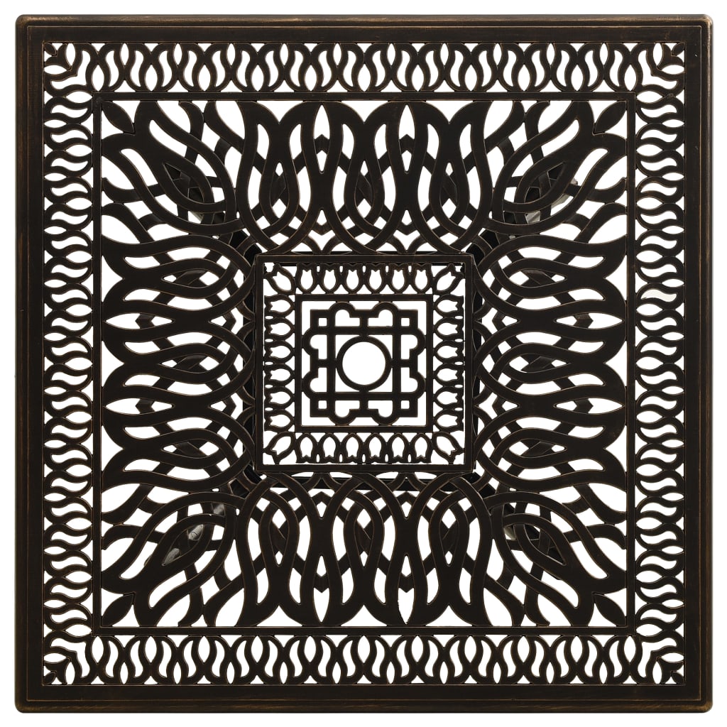 Bistro Set Bronze Cast Aluminum Standard Decorative Inlays
