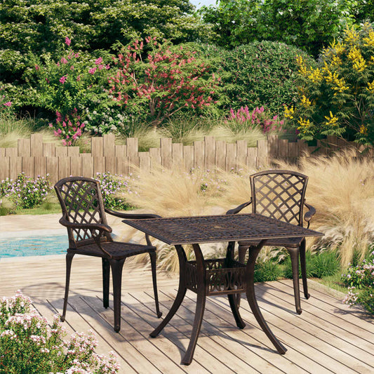 Bistro Set Bronze Cast Aluminum Standard Decorative Inlays