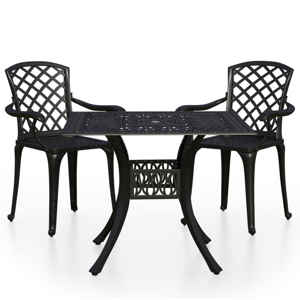 Bistro Set Black Cast Aluminum Standard Bistro Set Round
