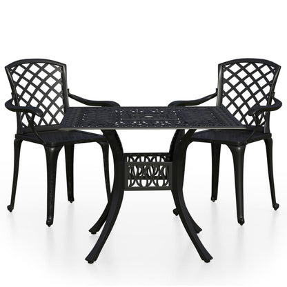 Bistro Set Black Cast Aluminum Standard Bistro Set Round
