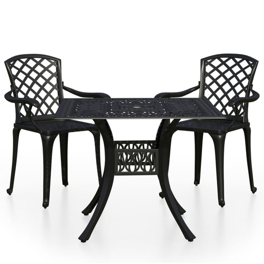 Bistro Set Black Cast Aluminum Standard Bistro Set Round