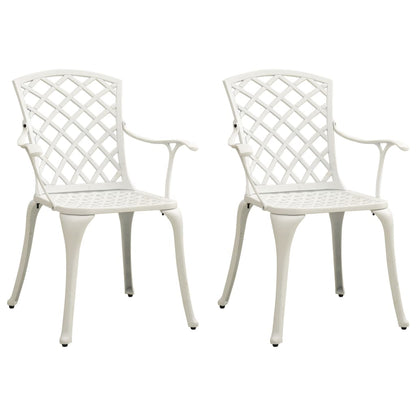 Bistro Set White Cast Aluminum Standard Durable Bistro Set