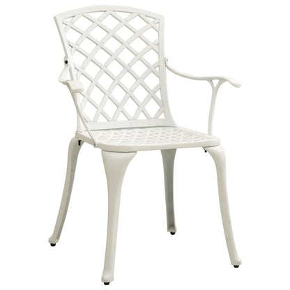 Bistro Set White Cast Aluminum Standard Durable Bistro Set