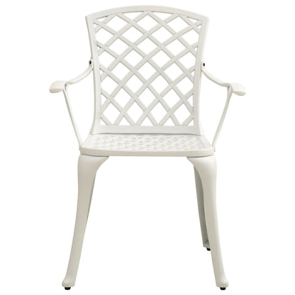 Bistro Set White Cast Aluminum Standard Durable Bistro Set
